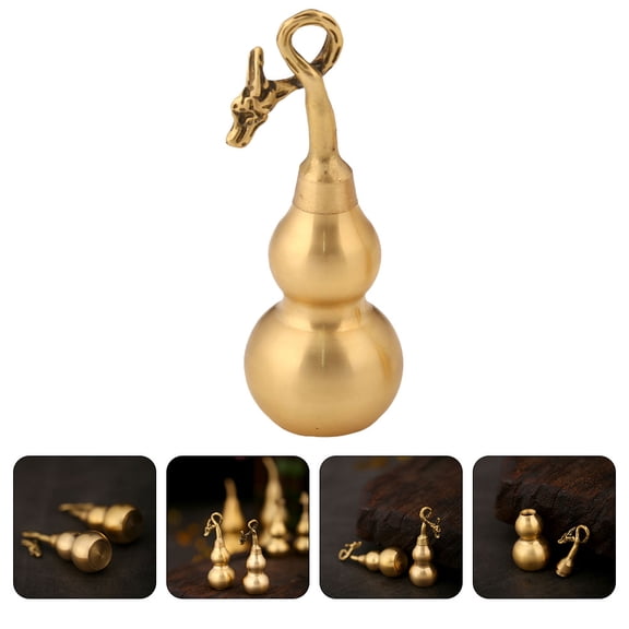 OULII Decorative Gourd Copper Gourd Ornament Chinese Style 1Pack