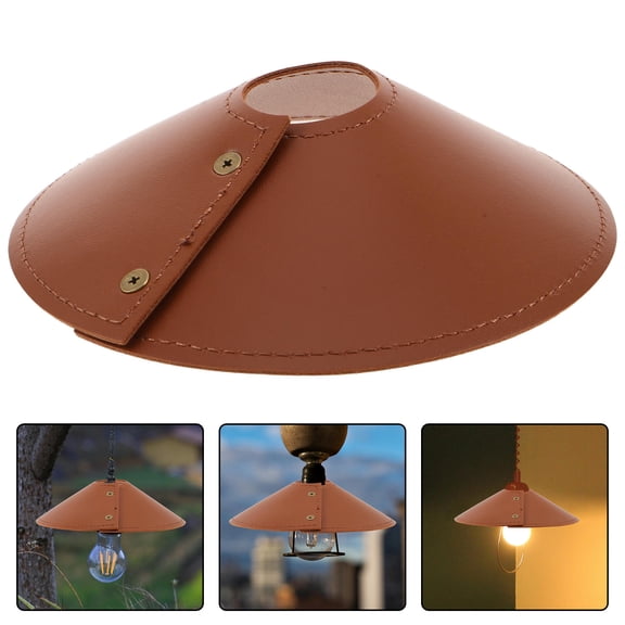 OULII PU Detachable Camping Lantern Cover Brown for DIY Dust Protection Weather Resistance