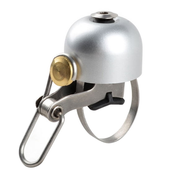OULII Ding Bell for Bicycle, Plated Silver, Clear Ring, Perfect for Traffic