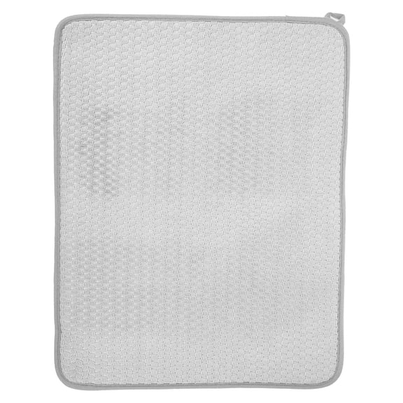 OULII Kitchen Counter Mat White Rectangular Pans Fruit and Vegetable Draining 1Pcs 19.3x16.1in