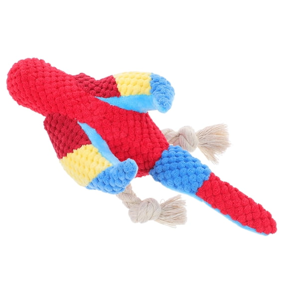 OULII Pet Stuffed Chewing Squeaky Toy Red Plush 1Pcs