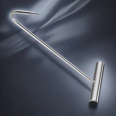 OULII Heavy Duty Manhole Hook, Plated Silver Iron T-Shape for Efficient Lifting