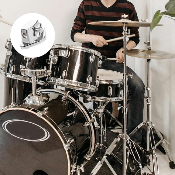 OULII Drum Tilting Accessory Clamp Snare Drum Stand Silver Alloy Stabilization 1Pack