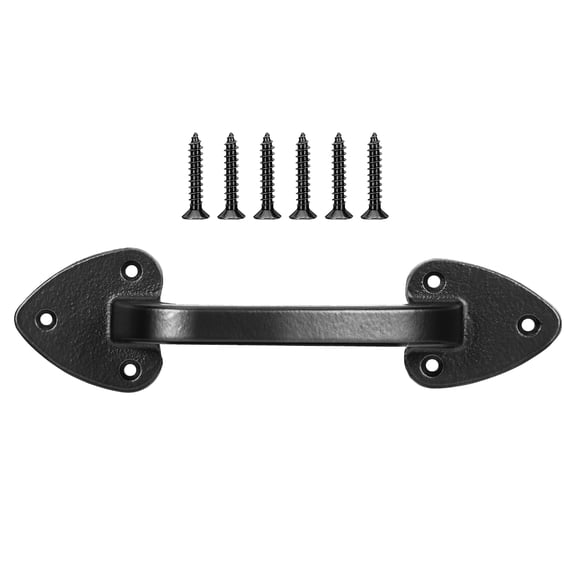OULII Durable Black Cast Iron Handle for Patio Garage Barn Door with Rust Resistant Coating