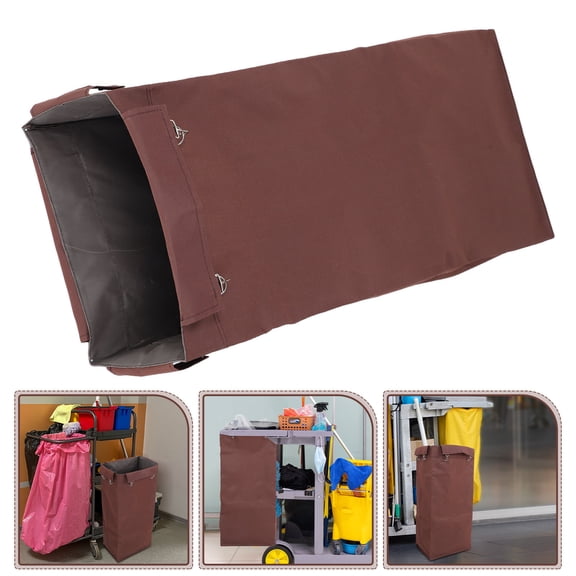 OULII Janitorial Bag for Hotel Light Brown Fabric 1Pack