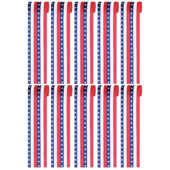 OULII Durable Crepe Paper Streamers in Red White Blue for Festive July 4Th Decorations