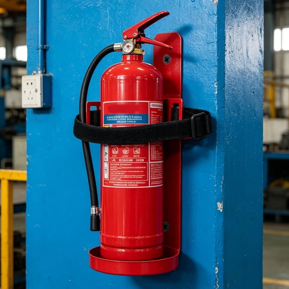 OULII Durable Fire Extinguisher Mount Bracket for Home Wall Installation with Red Coating