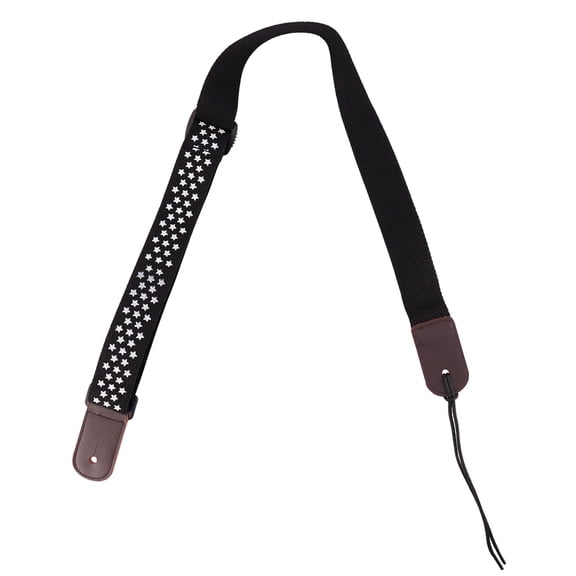OULII High Strength Black Cotton Ukulele Guitar Strap Adjustable for Players