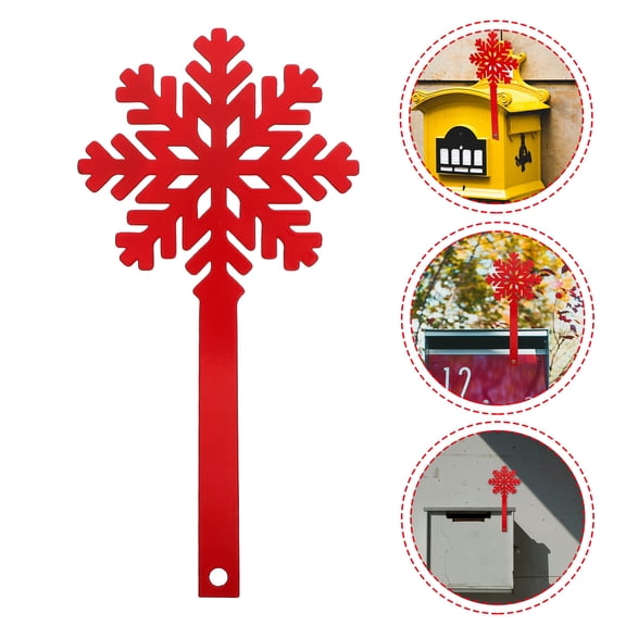 OULII Chic Iron Red Snowflake Mailbox Topper for Enhanced Appearance
