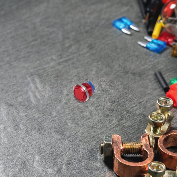 OULII Heavy-Duty Red Metal Momentary Push Button for Automotive, Vehicle, and Boat Use