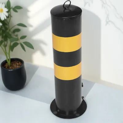 OULII Durable Steel Safety Column Black for Garage Parking Stop and Driveway Protection