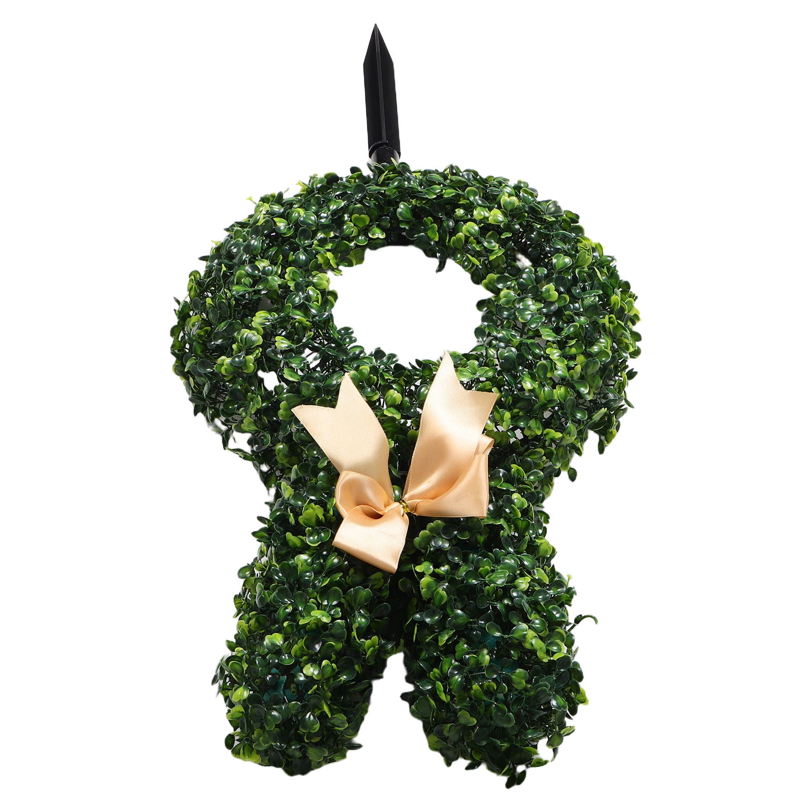 OULII Easter Rabbit Topiary With Bow Realistic Artificial Bunny Plant ...