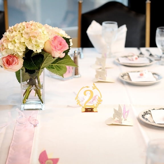 OULII 10pcs Wedding Party Table Numbers Acrylic Modern Round Seat Assignment for Event Supply