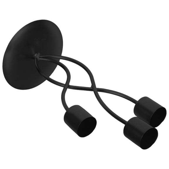 OULII Elegant Black Metal Three-Arm Candelabra Candle Holder for Wedding, Holiday, and Home Decor