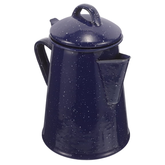 OULII Enamel Coffee Kettle Dark Blue Enamelware Pitcher for Pouring 1Pcs