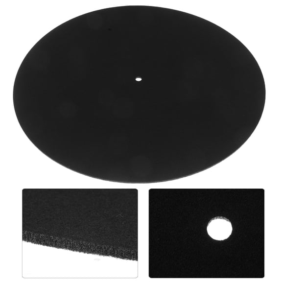 OULII Universal Black Felt Slipmat for Record Players Protective Sound Reducing Pad