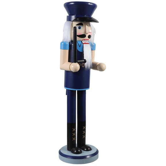 OULII Unique Nutcracker Craft Blue Wooden Nutcracker Table Decor for Holiday Gatherings 1 Set