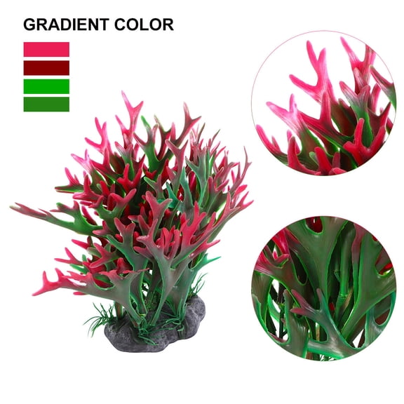 OULII Fish Tank Decoration Brown Coral Plastic Easy to Clean Creative