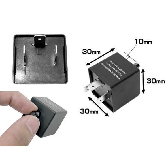 OULII Flashing Lights Module for Vehicles -02 Flasher Relay Black Plastic Wide Operating Voltage 1Pcs