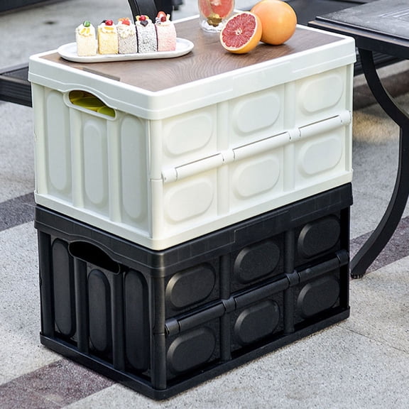 OULII Folding Utility Storage Box Black Closet Organizer for Clothes Books and Sundries