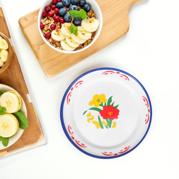 OULII Food Serving Plate Unbreakable Stackable for Kitchen White High Temp Resistance Easy .5 Inch