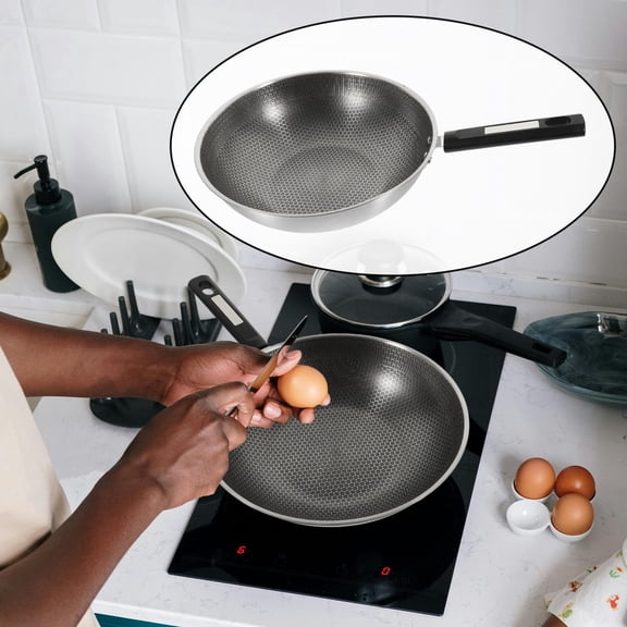 OULII Honeycomb Frying Pan Black Stainless Steel 1Pack