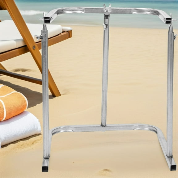 OULII Portable Plated Silver Garbage Bag Holder Rack for Outdoor Lawn Yard Waste and Agricultural Use