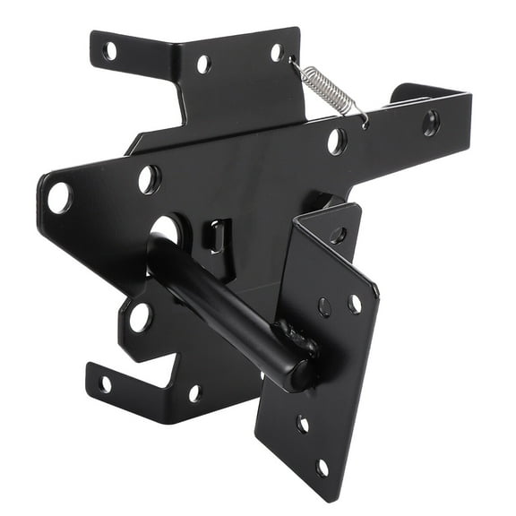 OULII Self Locking Gate Latch Black Steel Automatic Post Mount Latch for Home Yard Doors