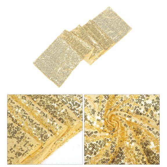OULII Golden Sequin Table Runner, Glitter Polyester for Elegant Dining Decor