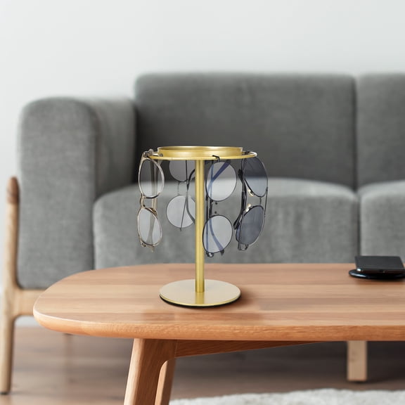 OULII Golden Glasses Display Stand for Desk with Multiple Pair Organizer and Stylish Design