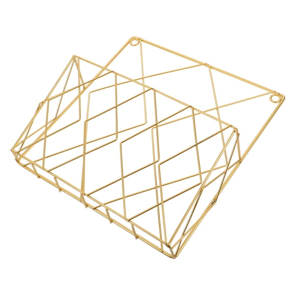 OULII Golden Industrial Wall Shelf Iron Magazine Rack For Office Users 1Pack