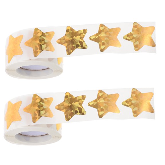 OULII Golden Star Seal Stickers for Packaging with Self Adhesive Smooth Design for Decor