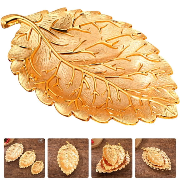 OULII Golden Zinc Alloy Dry Fruit Tray - Durable Home Storage Plate with Smooth Sanded Finish for Kitchen and Dining