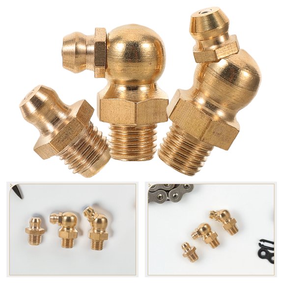 OULII Grease Coupler Adapter 9Pcs Copper Straight And Angled Grease Fittings For Trailers And Excavators