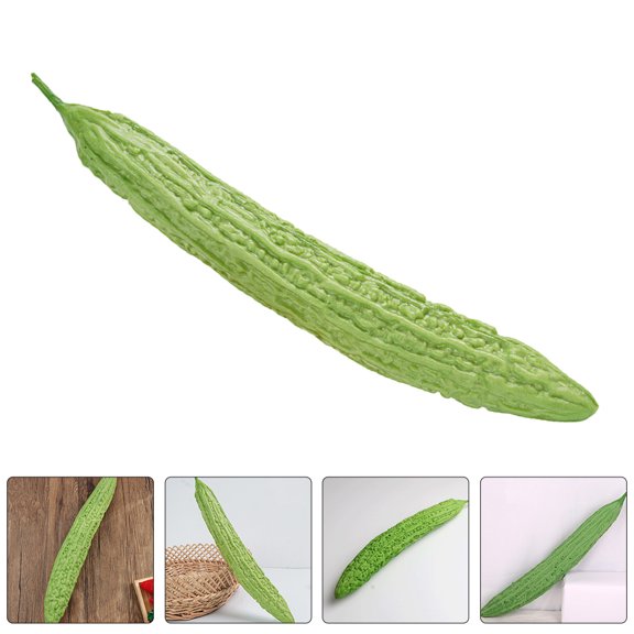 OULII Green Artificial Bitter Gourd Model for Visual Displays and Captivating Photo Setups
