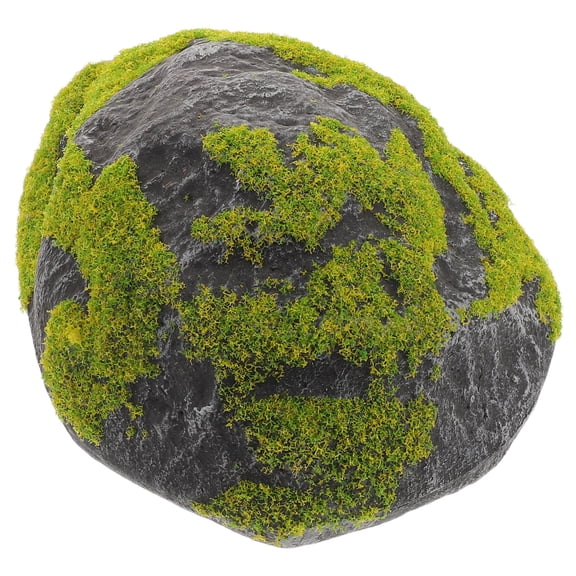 OULII Faux Moss Covered Stone, Green Decorative for Terrarium and Fairy Garden