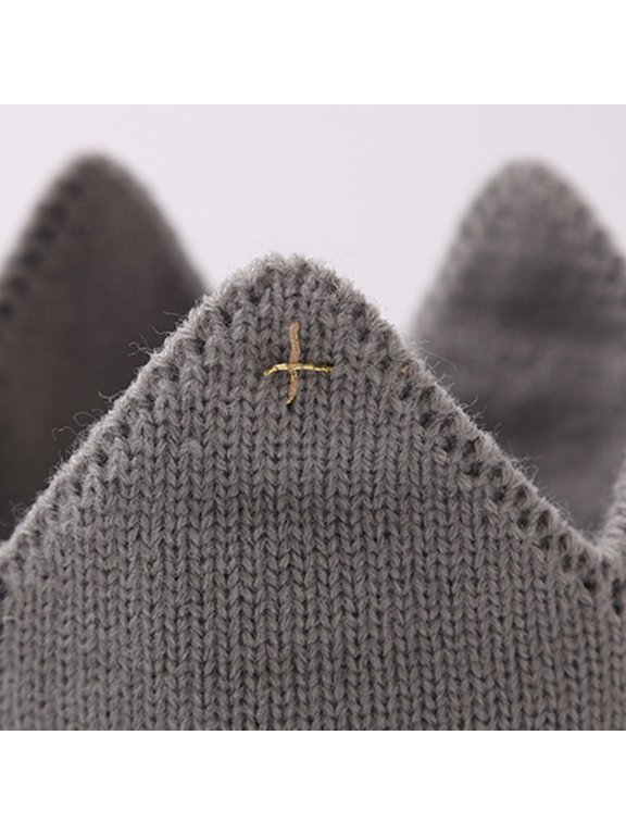 Grey Thick Knit Crown Hat Comfortable Stretchy Material for Winter Wear