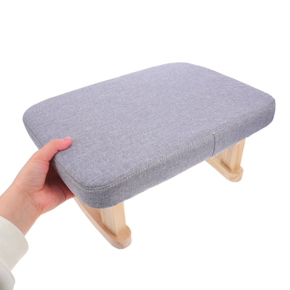 OULII Grey Wooden Step Stool Versatile Footrest for Home Use Yoga Desk Organizer 17.5 x 13.5 x 14.5 Inches