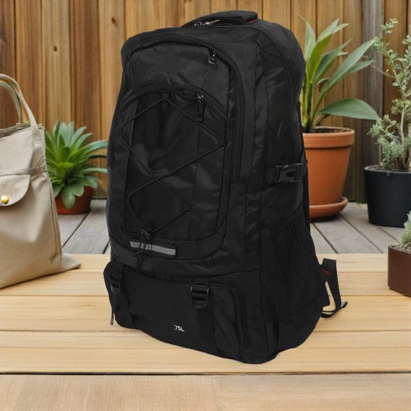 OULII Large Capacity Gym Backpack for Women, Black Nylon with Multiple Gear Storage Compartments, 1 Set