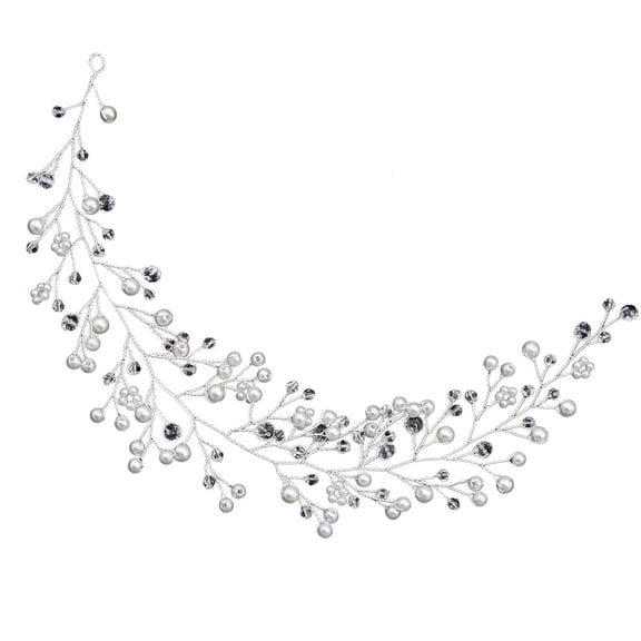 OULII Bride Hair Accessories Wedding Headwear Silver 1PC Photo Prop for Women