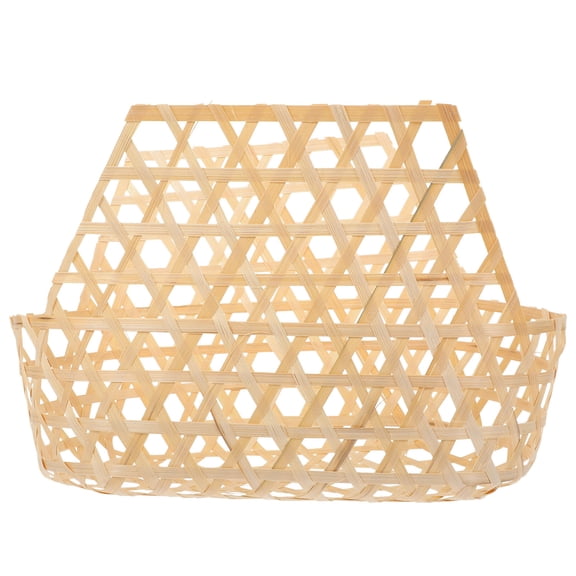OULII Lightweight Bamboo Hand Woven Basket Khaki Color for Everyday Portable Use