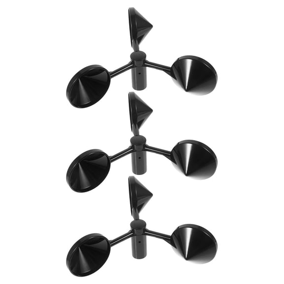 OULII 3Pcs Portable Handheld Anemometer Black Metal Cup Wind Speed Device