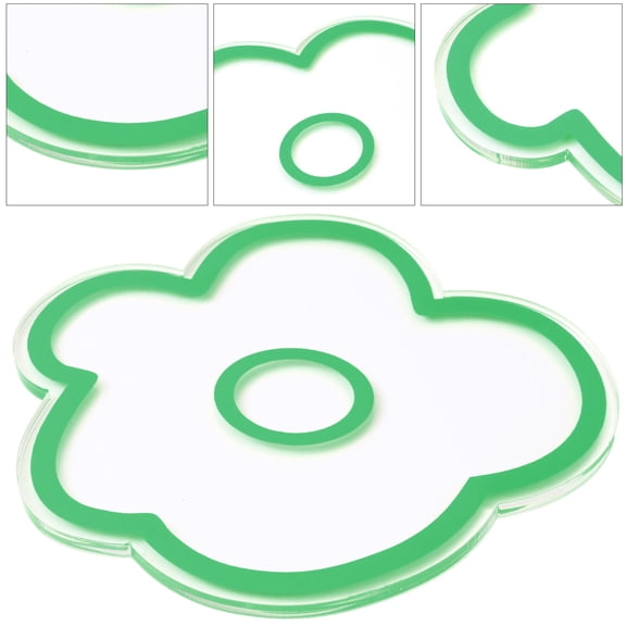 OULII 1Pc Transparent Green Acrylic Table Mat Decorative Heat Insulation Coaster