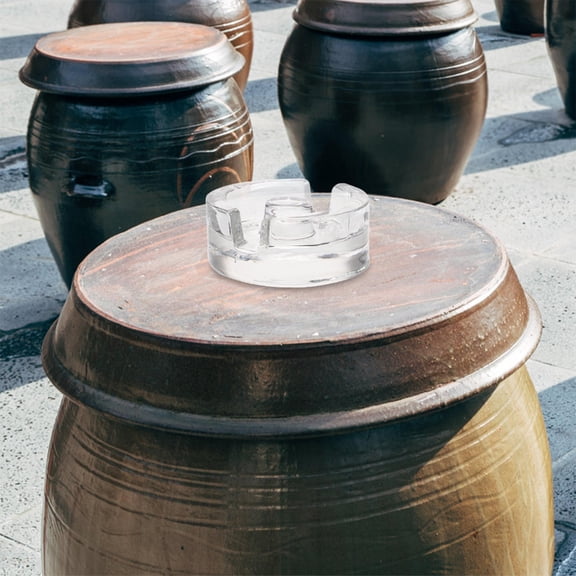 OULII Heavy Clear Glass Lid for Fermenting Jars Keeps Fruits Under Brine for Vegetable and Fruit Fermentation