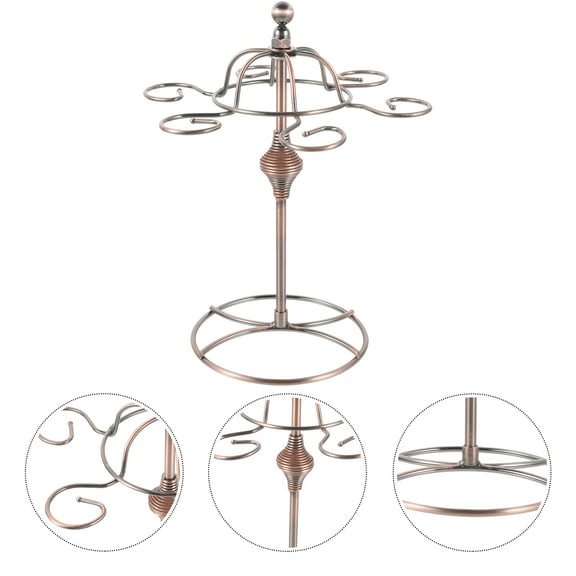 MLINS Golden Iron Wine Glass Holder Upright Tabletop Rack for Storage Use Modern Delicate Style Suitable for Holding Wine Glasses