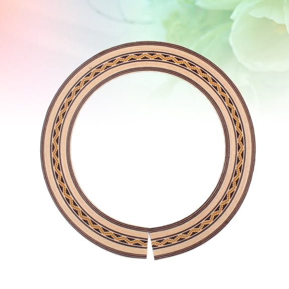 OULII Brown Guitar Rosette Accessory Wooden Sound Hole Ring for Acoustic Classical Guitars