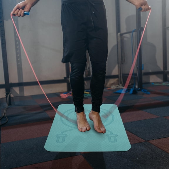 OULII Household Workout Mat in Green with Comfortable Odorless Tpe and Non Slip Surface