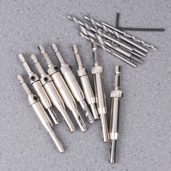 OULII Woodworking Countersink Drill Bit Set Hss Material Grey Includes Wrench for Precise Drilling