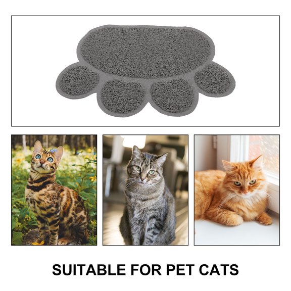 OULII Indoor Grey Cat Mat for Counters Wear Resistant Litter Mat with Easy Clean Design