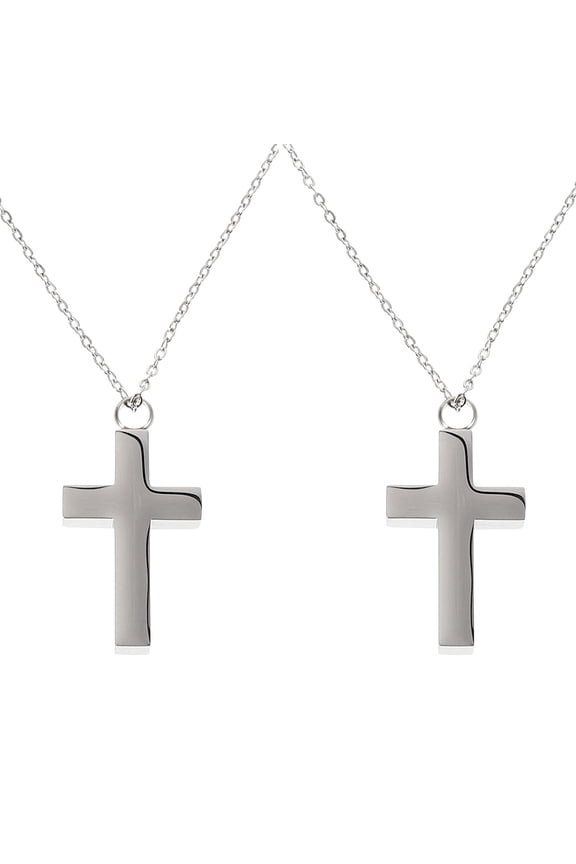 2Pcs Memorial Stainless Steel Urn Necklace Cross Pendant with Ashes Holder for Durable Longterm Use